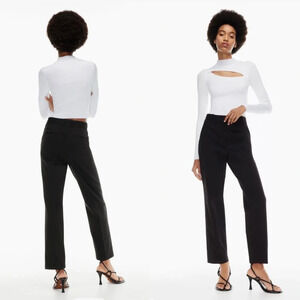 NWT Aritzia Babaton Command Pant in Black - Mid-Rise Straight Leg Pants Size 4